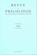 Revue de philologie, de littérature et d'histoire anciennes, v.  75